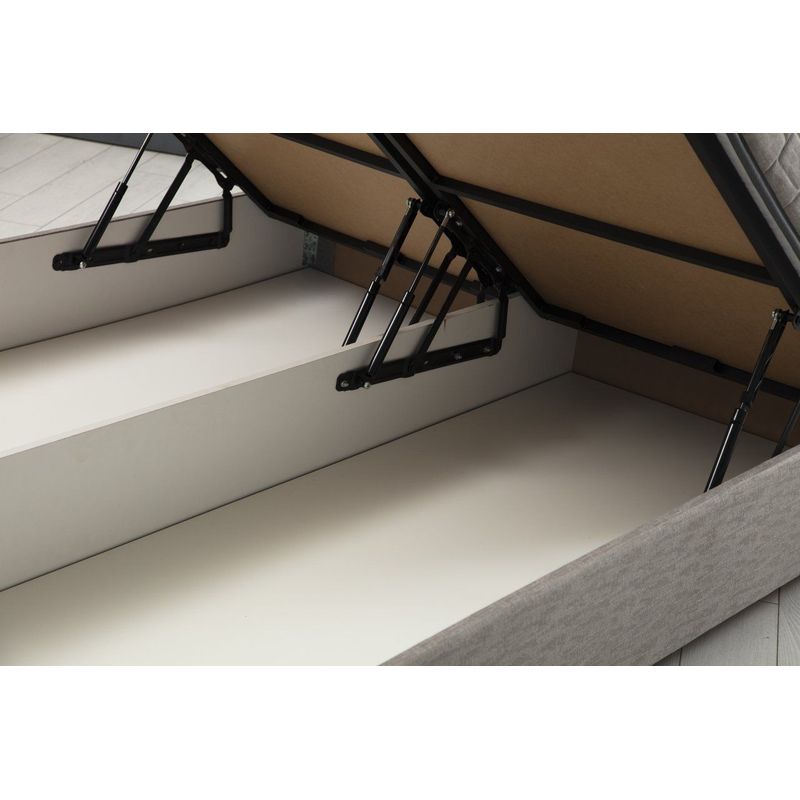 Casa si Gradina - Mobilier - Saltele si somiere - Somiere - Somiera cu tablie, Hanah Home, pal melaminat, gri deschis, 90x190 cm - Infinity.ro