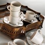 Casa si Gradina - Bucatarie si vesela - Cani si pahare - Cani si cesti - Set cesti cafea, Hermia, portelan, crem auriu, 12 piese - Infinity.ro