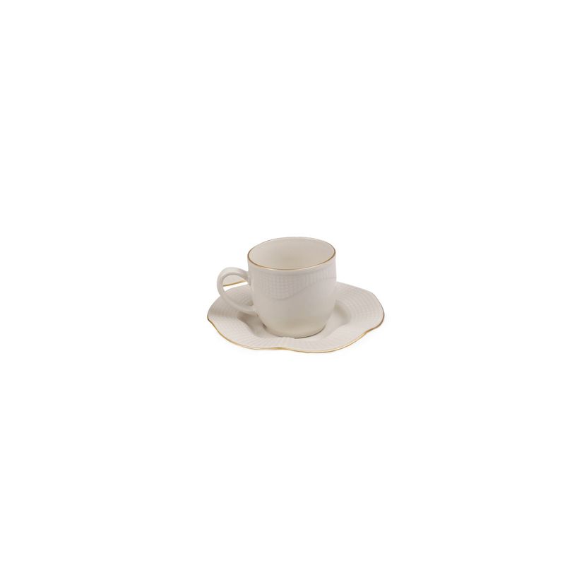 Casa si Gradina - Bucatarie si vesela - Cani si pahare - Cani si cesti - Set cesti cafea, Hermia, portelan, crem auriu, 12 piese - Infinity.ro