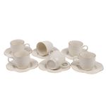 Casa si Gradina - Bucatarie si vesela - Cani si pahare - Cani si cesti - Set cesti cafea, Hermia, portelan, crem auriu, 12 piese - Infinity.ro