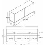 Casa si Gradina - Mobilier - Comode si corpuri - Console - Consola, Hanah Home, panou de particule cu melamina, nuc si marmura neagra, 180x45x80.8 cm - Infinity.ro