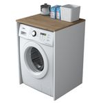 Electronice si Electrocasnice - Masini si uscatoare de rufe - Accesorii masini de spalat si uscatoare - Dulap pentru masina de spalat, Hanah Home, pal melaminat, nuc si alb, 65x60x91.8 cm - Infinity.ro