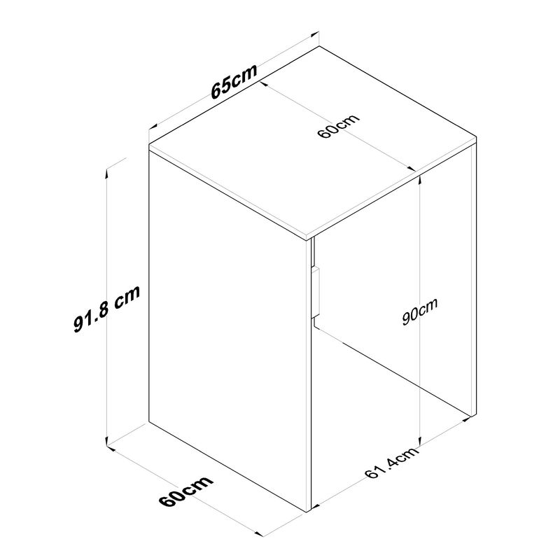 Electronice si Electrocasnice - Masini si uscatoare de rufe - Accesorii masini de spalat si uscatoare - Dulap pentru masina de spalat, Hanah Home, pal melaminat, nuc si alb, 65x60x91.8 cm - Infinity.ro