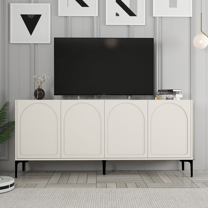Casa si Gradina - Mobilier - Comode si corpuri - Console - Consola, Hanah Home, pal melaminat, crem si negru, 180x35x79 cm - Infinity.ro
