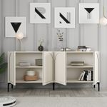 Casa si Gradina - Mobilier - Comode si corpuri - Console - Consola, Hanah Home, pal melaminat, crem si negru, 180x35x79 cm - Infinity.ro