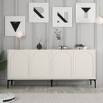Casa si Gradina - Mobilier - Comode si corpuri - Console - Consola, Hanah Home, pal melaminat, crem si negru, 180x35x79 cm - Infinity.ro