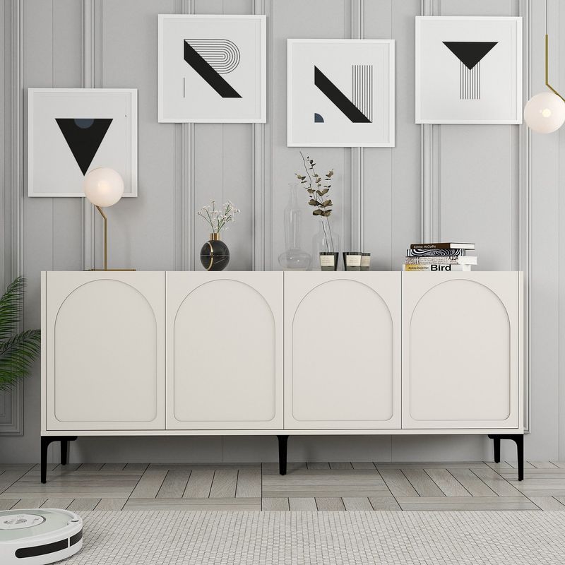 Casa si Gradina - Mobilier - Comode si corpuri - Console - Consola, Hanah Home, pal melaminat, crem si negru, 180x35x79 cm - Infinity.ro