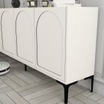 Casa si Gradina - Mobilier - Comode si corpuri - Console - Consola, Hanah Home, pal melaminat, crem si negru, 180x35x79 cm - Infinity.ro