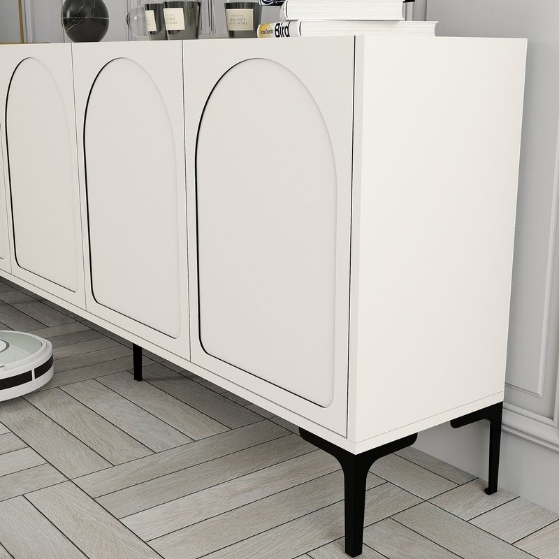 Casa si Gradina - Mobilier - Comode si corpuri - Console - Consola, Hanah Home, pal melaminat, crem si negru, 180x35x79 cm - Infinity.ro