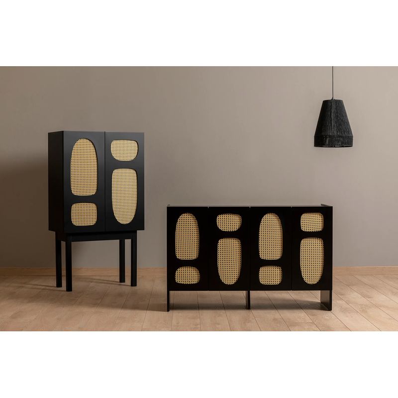 Casa si Gradina - Mobilier - Comode si corpuri - Console - Consola, Hanah Home, pal melaminat, negru, 75x40x135 cm - Infinity.ro