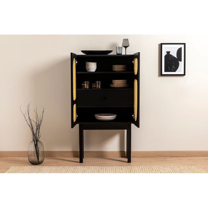 Casa si Gradina - Mobilier - Comode si corpuri - Console - Consola, Hanah Home, pal melaminat, negru, 75x40x135 cm - Infinity.ro