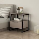 Casa si Gradina - Mobilier - Comode si corpuri - Noptiere - Noptiera, Hanah Home, pal melaminat, mocha deschis, 45x40x50 cm - Infinity.ro