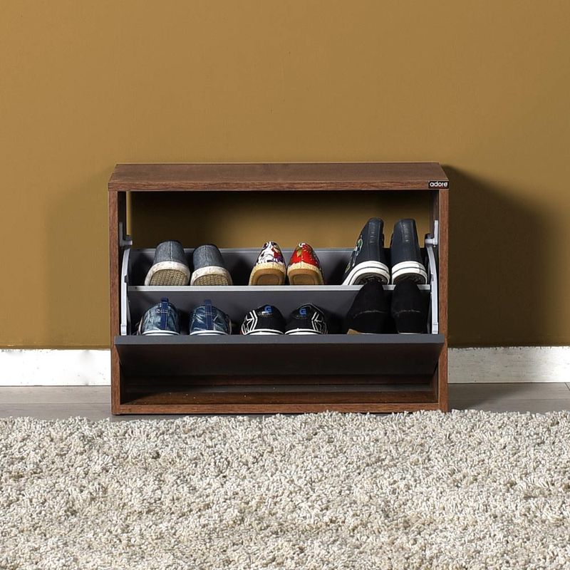 Casa si Gradina - Mobilier - Organizare si depozitare - Organizator incaltaminte - Dulap pentru pantofi, Hanah Home, pal melaminat, oslo si antracit, 60x42x30 cm - Infinity.ro