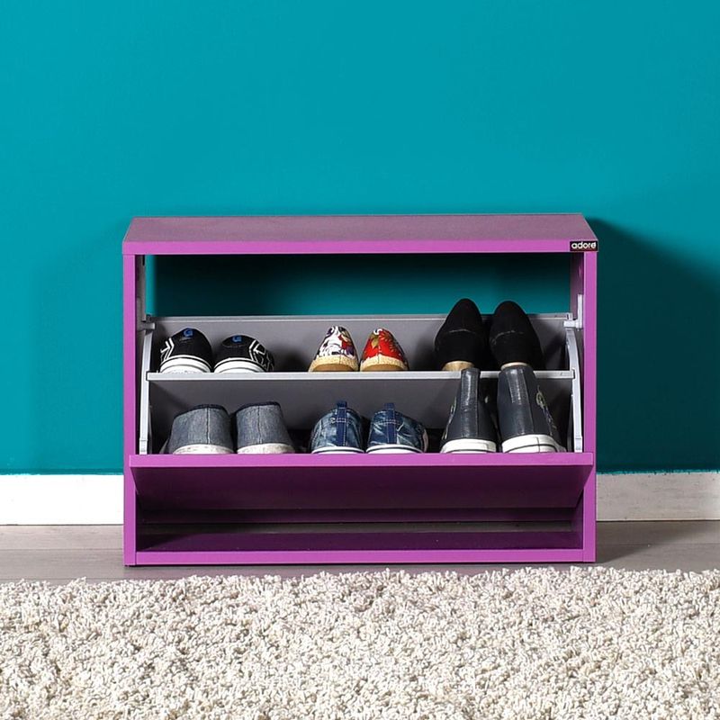 Casa si Gradina - Mobilier - Dulapuri si sifoniere - Dulapuri pantofi - Dulap pantofi, Hanah Home, pal melaminat, mov, 60x42x30 cm - Infinity.ro