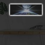 Casa si Gradina - Decoratiuni - Tablouri - Tablou canvas decorativ cu led, Wallxpert, piele de caprioara, multicolor, 30x90 cm, 254LED4319 - Infinity.ro