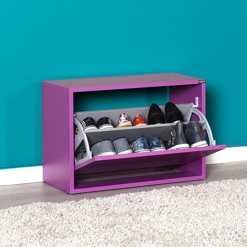Casa si Gradina - Mobilier - Dulapuri si sifoniere - Dulapuri pantofi - Dulap pantofi, Hanah Home, pal melaminat, mov, 60x42x30 cm - Infinity.ro