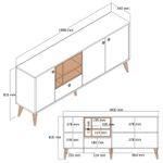 Casa si Gradina - Mobilier - Comode si corpuri - Console - Consola, Hanah Home, pal melaminat, crem, 180x35x81 cm - Infinity.ro