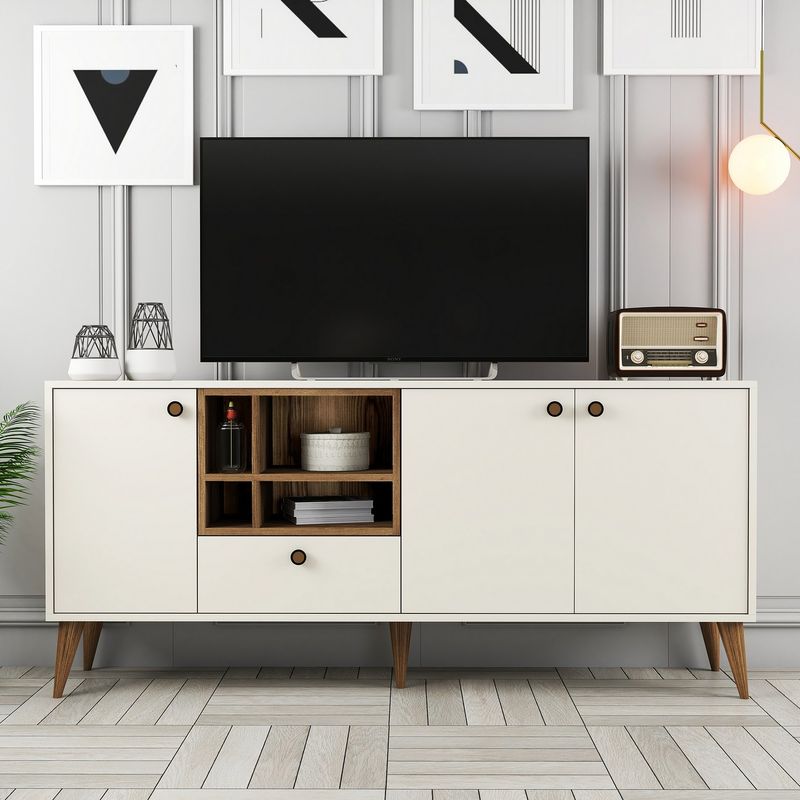 Casa si Gradina - Mobilier - Comode si corpuri - Console - Consola, Hanah Home, pal melaminat, crem, 180x35x81 cm - Infinity.ro