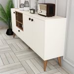 Casa si Gradina - Mobilier - Comode si corpuri - Console - Consola, Hanah Home, pal melaminat, crem, 180x35x81 cm - Infinity.ro
