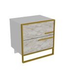 Casa si Gradina - Mobilier - Comode si corpuri - Noptiere - Noptiera, Hanah Home, pal melaminat, auriu alb, 50x38.5x51.8 cm - Infinity.ro