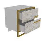 Casa si Gradina - Mobilier - Comode si corpuri - Noptiere - Noptiera, Hanah Home, pal melaminat, auriu alb, 50x38.5x51.8 cm - Infinity.ro