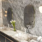 Casa si Gradina - Mobilier - Mobilier baie - Oglinzi baie - Oglinda baie, Hanah Home, mdf, gri inchis auriu, 45x85x2.2 cm - Infinity.ro