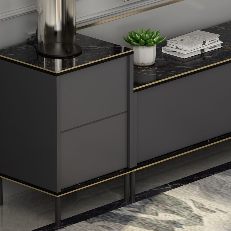 Casa si Gradina - Mobilier - Comode si corpuri - Comode - Comoda tv, Hanah Home, pal melaminat, antracit, 180x45.2x35 cm - Infinity.ro