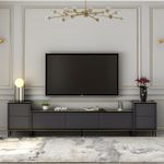Casa si Gradina - Mobilier - Comode si corpuri - Comode - Comoda tv, Hanah Home, pal melaminat, antracit, 180x45.2x35 cm - Infinity.ro