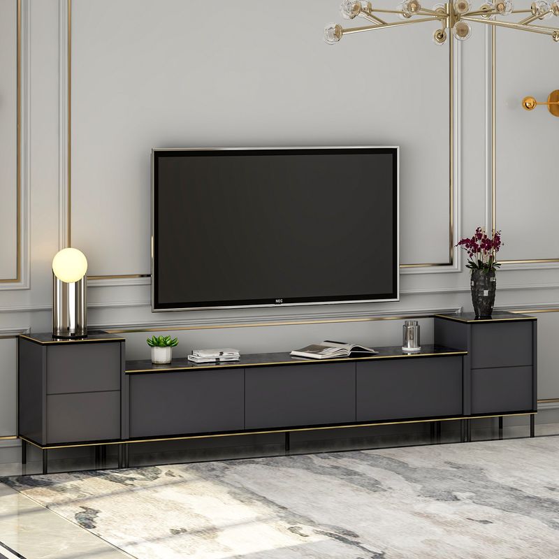 Casa si Gradina - Mobilier - Comode si corpuri - Console - Comoda tv, Hanah Home, pal melaminat, antracit, 180x45.2x35 cm - Infinity.ro