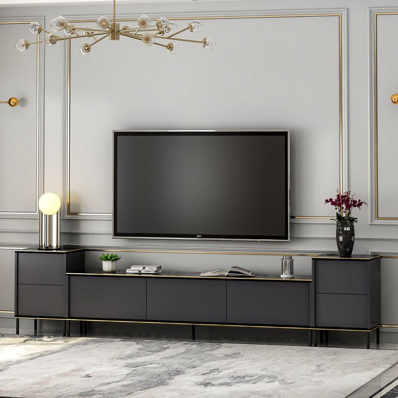 Casa si Gradina - Mobilier - Comode si corpuri - Comode - Comoda tv, Hanah Home, pal melaminat, antracit, 180x45.2x35 cm - Infinity.ro