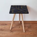 Casa si Gradina - Mobilier - Mese si birouri - Masute de cafea - Masuta laterala, Hanah Home, mdf, albastru marin si auriu, 35x35x42 cm, 481LNA1746 - Infinity.ro