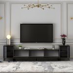 Casa si Gradina - Mobilier - Comode si corpuri - Comode - Comoda tv, Hanah Home, pal melaminat, antracit, 180x45.2x35 cm - Infinity.ro