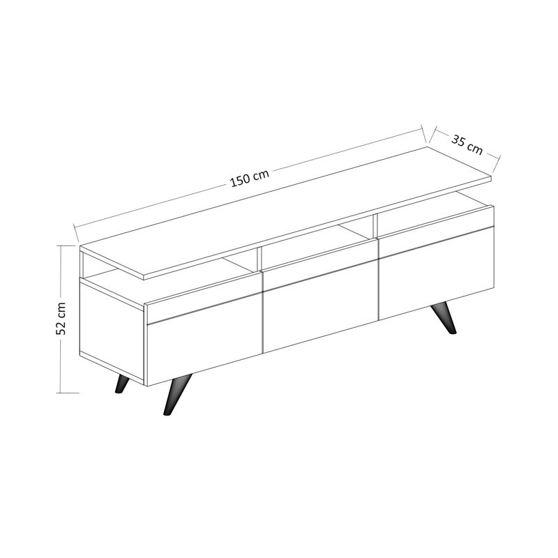 Casa si Gradina - Mobilier - Comode si corpuri - Console - Comoda tv, Hanah Home, pal melaminat, antracit si stejar, 150x35x52 cm - Infinity.ro
