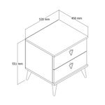 Casa si Gradina - Mobilier - Comode si corpuri - Noptiere - Noptiera, Hanah Home, pal melaminat, alb, 52x45x55.1 cm - Infinity.ro