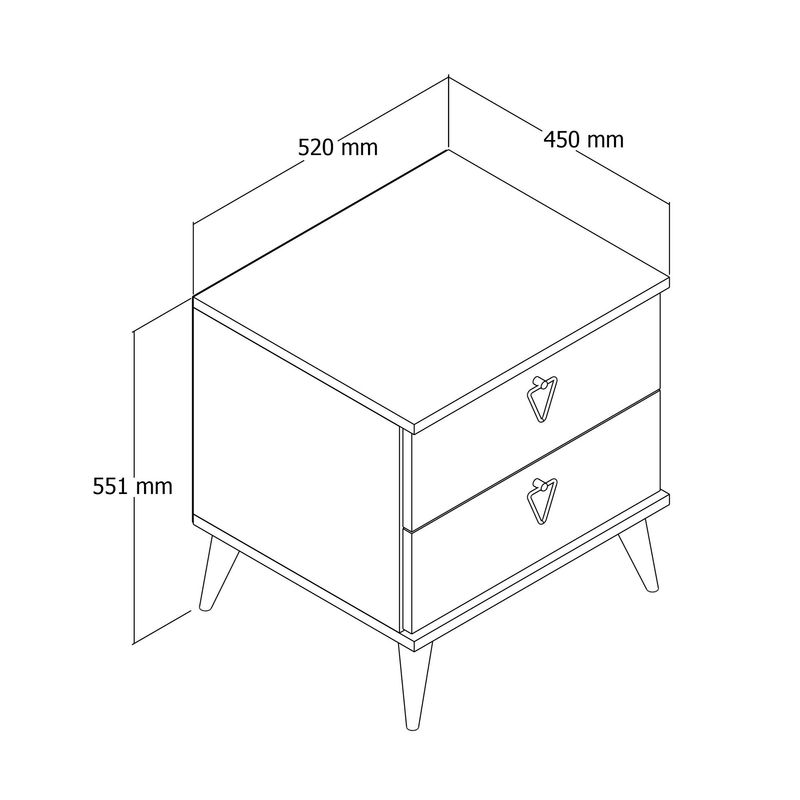 Casa si Gradina - Mobilier - Comode si corpuri - Noptiere - Noptiera, Hanah Home, pal melaminat, alb, 52x45x55.1 cm - Infinity.ro