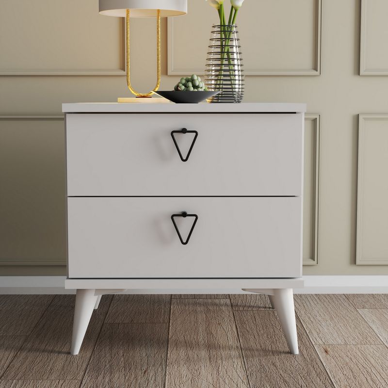 Casa si Gradina - Mobilier - Comode si corpuri - Noptiere - Noptiera, Hanah Home, pal melaminat, alb, 52x45x55.1 cm - Infinity.ro