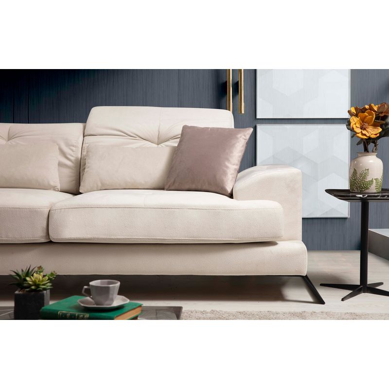 Casa si Gradina - Mobilier - Canapele si coltare - Coltare - Coltar, Hanah Home, lemn de fag si pal, ecru, 304x190x100 cm - Infinity.ro