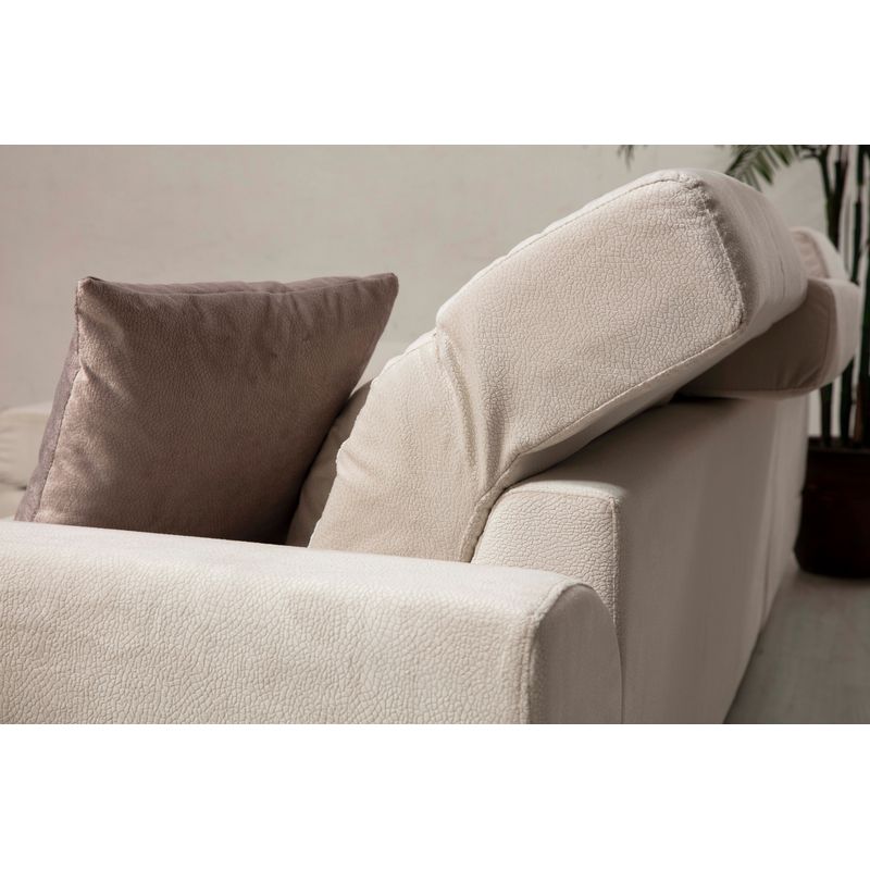 Casa si Gradina - Mobilier - Canapele si coltare - Coltare - Coltar, Hanah Home, lemn de fag si pal, ecru, 304x190x100 cm - Infinity.ro