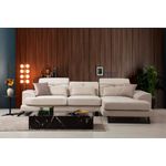 Casa si Gradina - Mobilier - Canapele si coltare - Coltare - Coltar, Hanah Home, lemn de fag si pal, ecru, 304x190x100 cm - Infinity.ro