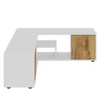 Casa si Gradina - Mobilier - Comode si corpuri - Console - Comoda tv, Hanah Home, pal melaminat, alb si stejar, 125x40x35 cm - Infinity.ro