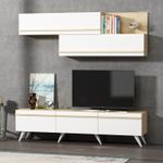 Casa si Gradina - Mobilier - Comode si corpuri - Console - Comoda tv, Hanah Home, pal melaminat, safir si alb, 180x42x35 cm - Infinity.ro