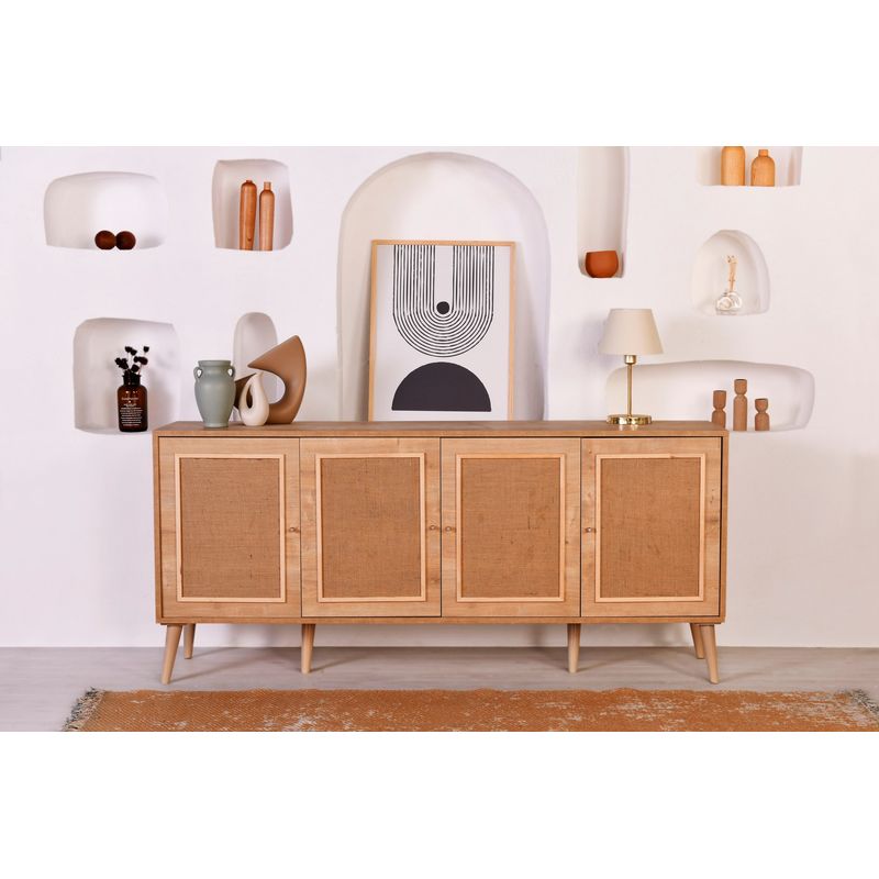 Casa si Gradina - Mobilier - Comode si corpuri - Console - Consola, Hanah Home, panou aglomerat melaminat, stejar, 180x41x81 cm - Infinity.ro