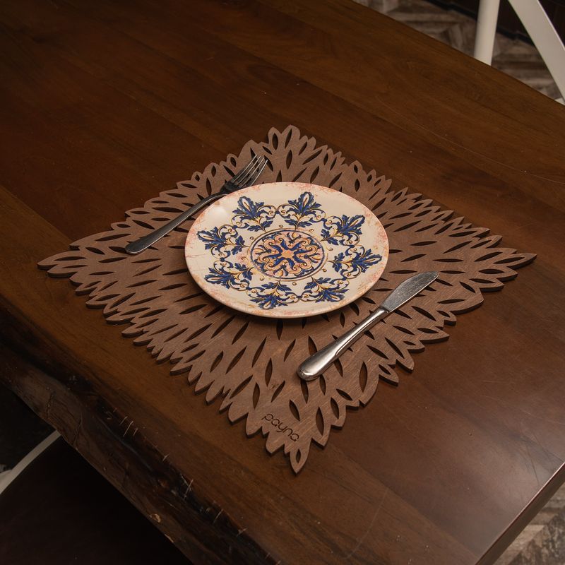 Casa si Gradina - Bucatarie si vesela - Organizare si depozitare bucatarie - Suporturi tacamuri si vase - Set suporturi de masa, Hermia, lemn, wenge, 36x36 cm, 6 piese, 790PYN1175 - Infinity.ro