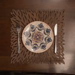 Casa si Gradina - Bucatarie si vesela - Organizare si depozitare bucatarie - Suporturi tacamuri si vase - Set suporturi de masa, Hermia, lemn, wenge, 36x36 cm, 6 piese, 790PYN1175 - Infinity.ro