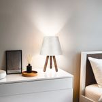 Casa si Gradina - Corpuri si surse de iluminat - Veioze si lampi - Veioze - Veioza, Opviq, fag si pvc, alb si nuc, 22x33 cm - Infinity.ro