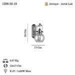 Casa si Gradina - Corpuri si surse de iluminat - Plafoniere, aplice si spoturi - Aplica de perete, Opviq, metal, antichizat, 9x20x2.5 cm, inaltime 26 cm - Infinity.ro