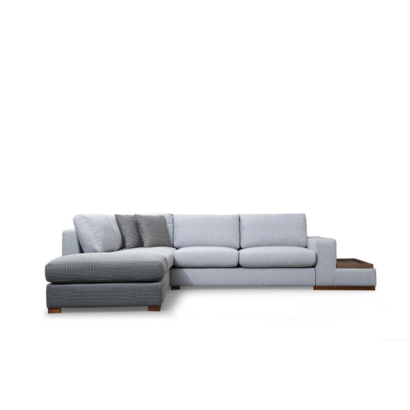 Casa si Gradina - Mobilier - Canapele si coltare - Coltare - Coltar, Hanah Home, material textil, gri si gri deschis, 246x308x95 cm - Infinity.ro
