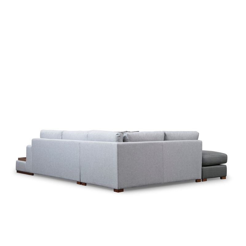 Casa si Gradina - Mobilier - Canapele si coltare - Coltare - Coltar, Hanah Home, material textil, gri si gri deschis, 246x308x95 cm - Infinity.ro