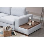Casa si Gradina - Mobilier - Canapele si coltare - Coltare - Coltar, Hanah Home, material textil, gri si gri deschis, 246x308x95 cm - Infinity.ro