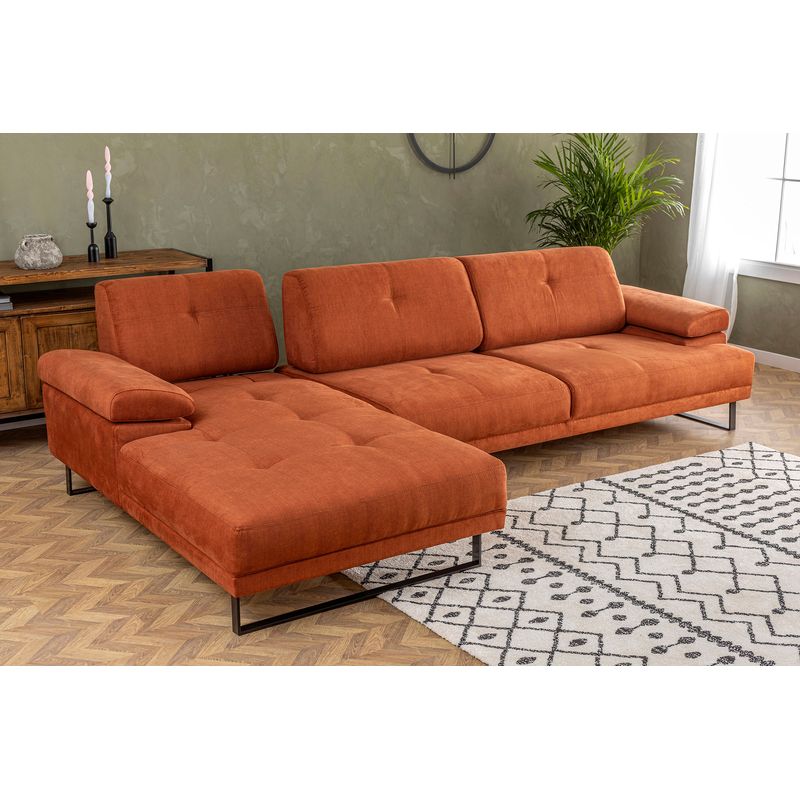 Casa si Gradina - Mobilier - Canapele si coltare - Coltare - Coltar, Hanah Home, stanga, lemn fag, portocaliu, 174x274 cm - Infinity.ro